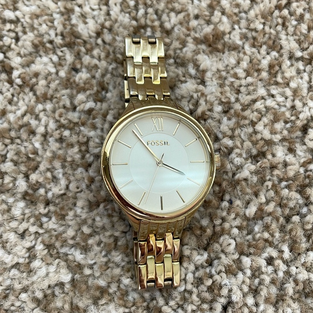 Gold Fossil Watch